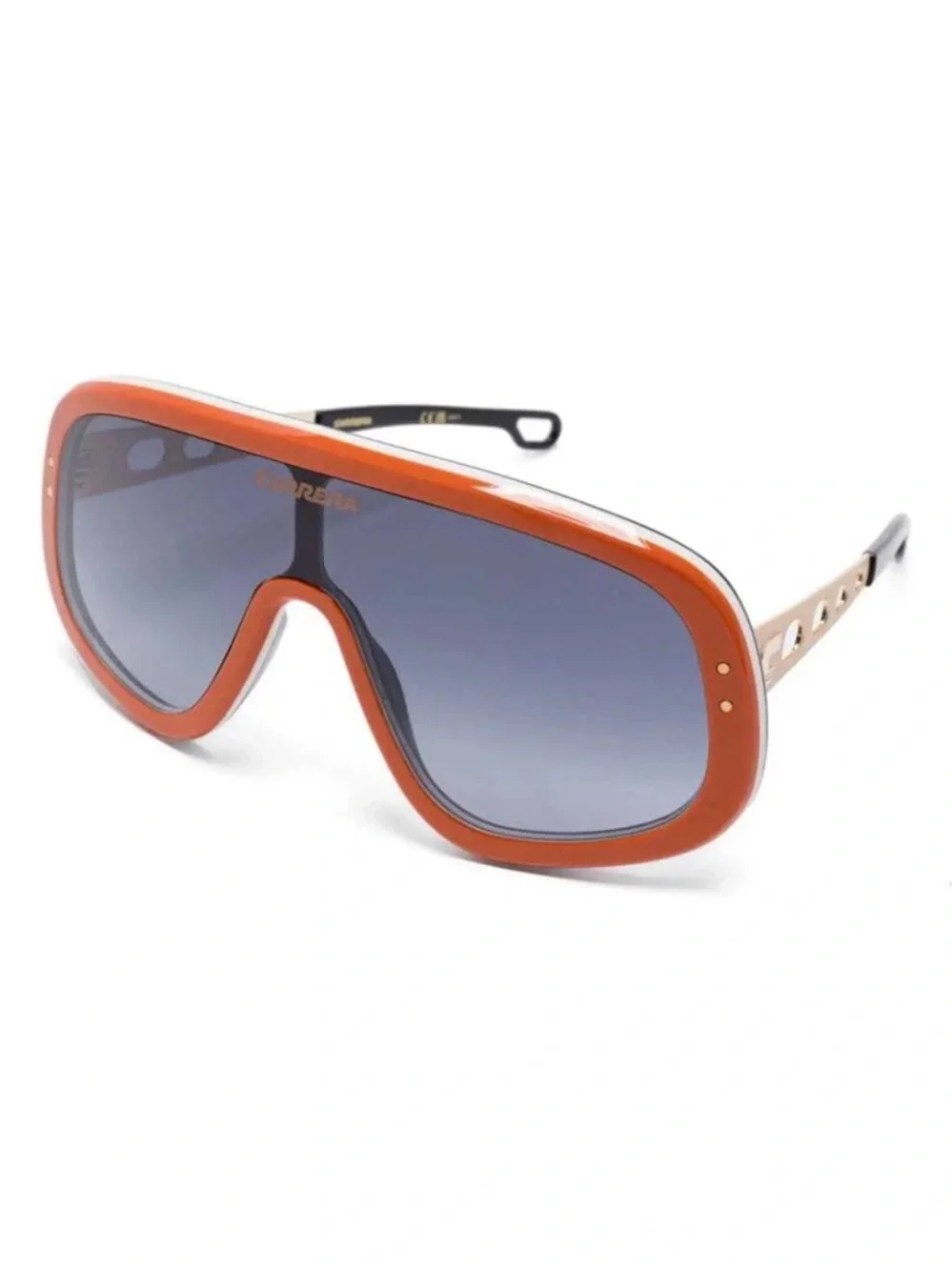 New Carrera Flaglab 17 C3E9O Oversized Shield Sunglasses in Orange, Authentic - Picture 10 of 12